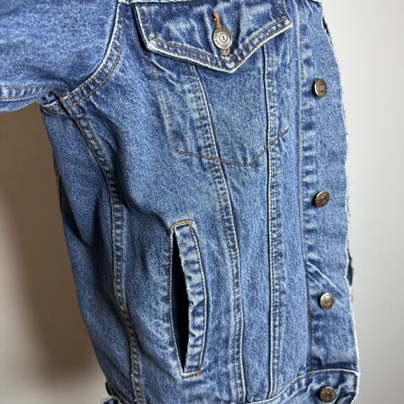 Vintage Monte Carlo Polo & Jockey Club Size Medium Mens Blue Jean Jacket - Picture 5 of 10